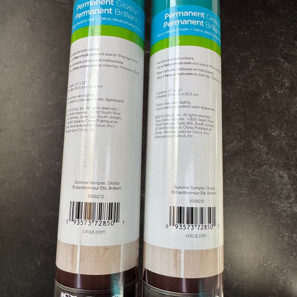 2 Rolls Cricut Premium Vinyl Summer Sampler Glossy Permanent – Free USA Shipping - Picture 2 of 2